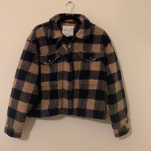 American Eagle Cropped Sherpa Jacket